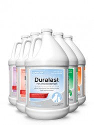 Duralast is Specifically formulated to eliminate odors caused by pet urine, leaving behind a fresh appealing fragrance. Now with Pet-Soothe™