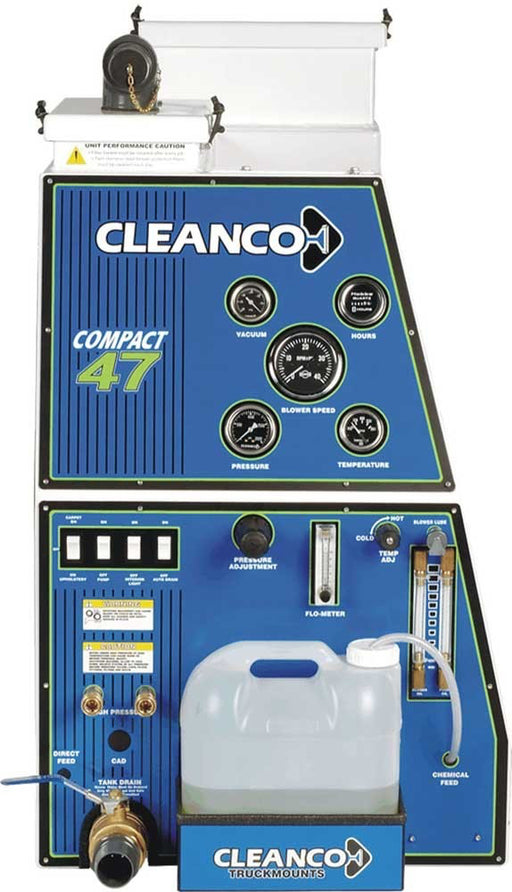 Cleanco Compact Design: 25" is all that’s required, leaving the rest of your cargo space available for other equipment