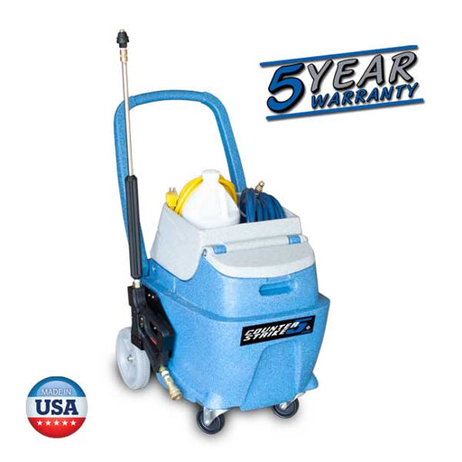 COUNTER STRIKE is a 5 gallon machine with a 220 psi solution pump for optimum productivity.