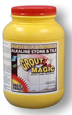 GROUT MAGIC is a High Performing, Alkaline, Oxidizing, CLEANER. Amazing performance. Aggressively attacks dirt, grime, and oily soil, as well as smoke and fire residue. Ideal for Grout, Tile, Cement, and most water cleanable hard surfaces. Watch the grime melt away.