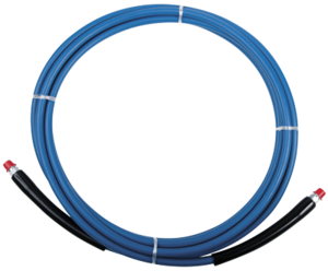 1/4" High Pressure (3,000 PSI), high heat (250ºf) solution hose. Includes 1/4" male pipe threads on both ends with sleeve hose guards.