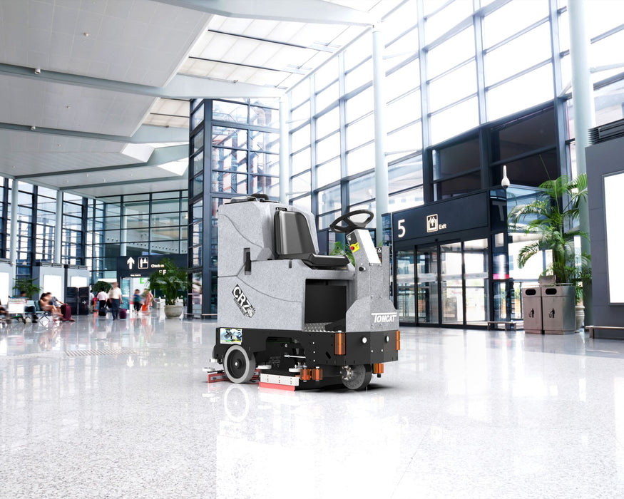 Tomcat's CRZ Rider Scrubber-Sweepers are tough, compact scrubbers that offer the great productivity of Rider machines but with better maneuverability than Walk Behinds. 